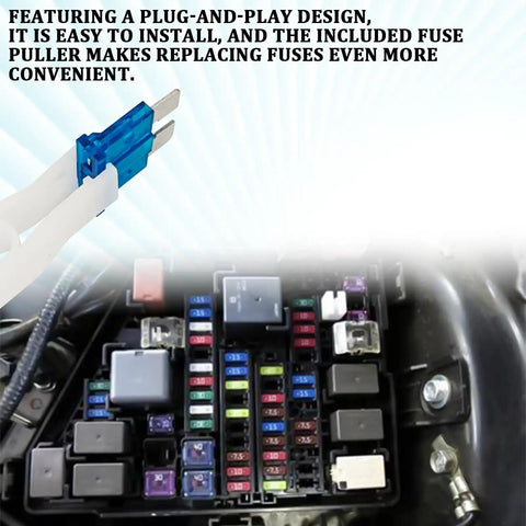 Close-up of fuse box with 300 Piece Car Fuses Kit All In One Blade Fuse Assortment For Micro Mini And Standard Sizes installed