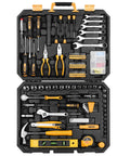208 Piece General Household Hand Tool Kit With Plastic Storage Case Auto And Home Repair Ready DIY Must Have Set Open View