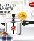 5 Quart Stainless Steel Pressure Cooker With Outer Lid For Stovetop And Induction Base Speedy Cookin With Even Heat