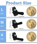 Image showing three sizes of the 30 Piece Zipper Repair Kit Universal Zipper Fixer Set with Plastic Detachable Pulls labeled L, M, S.