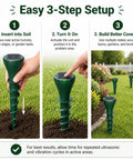Solar Powered Mole Repellent Stakes With Ultrasonic Pulses And Ground Vibration installation guide in garden setting.