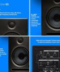 Two Way 5.25 Inch Near Field Studio Monitors With Silk Dome Tweeter And 80 Watt Class AB Power controls and components view