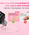 HEMA Free Builder Gel Kit With White And Nude Two Color Set And Brush Beginner Friendly Safe For Sensitive Nails Low Odor