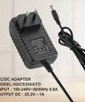 Powerful Massage Gun Charger Cable 24V To 25.2V 1A For Percussion Massage Guns, black AC/DC adapter, 100-240V input