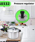 Three Piece Pressure Regulator Kit For Presto Pressure Canners And Cookers 5 10 15 Lbs on kitchen table with pressure cooker.