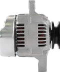 Road Ready 12 Volt 125 Amp Alternator For Kubota UTV With Internal Regulator And Integrated Cooling Fan side view showing cooling fan and rotor.