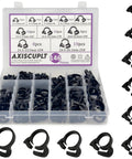 146 Piece Nylon Hose Clamp Set With Double Grip Ratcheting Clamps In 10 Sizes Ranging From 6.1 To 26.1 Mm In A Sturdy Plastic Storage Box POM Material Perfect Assortment Kit For Automotive And Household Tubing Sealing