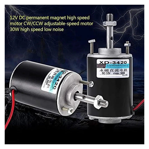 Beefy Torque DC Gear Motor 12V 24V With Adjustable Reversing RPM 3500 Or 7000, Worm Gear Drive For Robotics Automation Safe Boxes