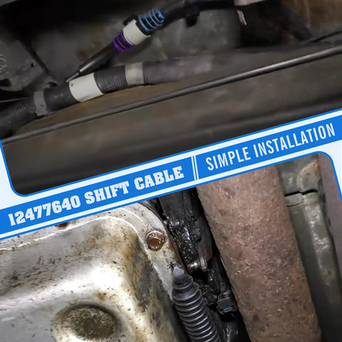 12477640 Gear Shift Cable Fits Chevy Silverado GMC Sierra 1500 2500 3500 Classic 1999 2007 Automatic Transmission Gearshift Cable Replacement 2 Pack Easy Install Durable, image showing simple installation process.