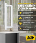Ten Inch Exterior Sliding Glass Door Handle Replacement For Patio Doors White Finish Durable Diecast Construction Ideal For Exterior Sliding Glass Door Replacement On Homes And Offices Providing Smooth Operation And Secure Latching