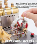 Hands On Steam Engine Model Kit That Runs On Steam Power 3D Metal Working Engine For DIY Builders Functional Steam Generator With Flywheel Demonstration And Real Working Steam Action, 7.08 x 7.09 in