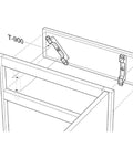 Diagram showing installation of False Front Cabinet Clips Set Of 2 With Screws for easy mounting of false drawer fronts on cabinets.