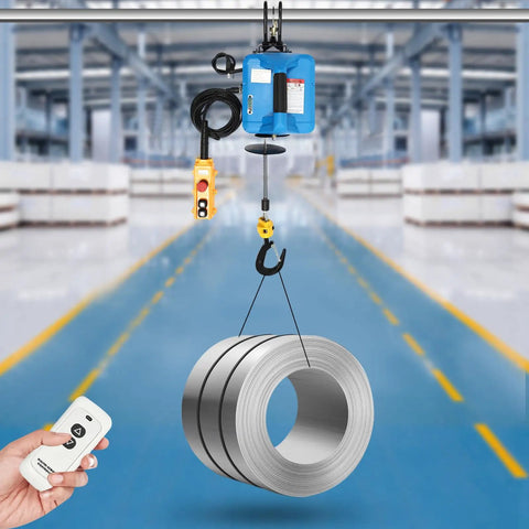 Heavy Duty Electric Hoist With 1100 Lb Capacity And 1500W Motor For Lifting Heavy Equipment Up To 25 Feet lifting steel coil with remote control.