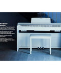 Privia PX-870 88-Key Weighted Digital Piano With Scaled Hammer Action, Elegant White Console