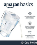 10-Cup Water Filtration Pitcher With Leak-Proof Pour No-Fuss Secure Lid Brita Filter Compatible BPA Free, water pouring.