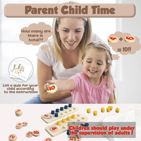 Hands On Counting Peg Board Montessori Toy For Kids Aged 3 4 5 6 Wooden Math Manipulatives used by mother and daughter
