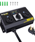 No Sweat Manual EV Charging Switch, Rugged Aluminum NEMA 10-30 Housing, Legit 24 Amp Electric Vehicle Safety Toggle with connectors