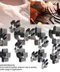 Eight Piece Cactus Shaped Leather Cutter Die Set for DIY crafts with high carbon steel punches shown on a table for handmade goods.