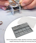 Watch Parts Organizer And Movement Tray With Dust Cover Handy Repair Box in use, showcasing detailed watch movement work.