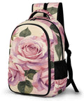 Vintage Rose Bouquet Print Backpack Unisex Large Capacity Durable Polyester With Breathable Comfort And Smooth Zipper For Everyday Use School Travel And Daily Commute shown from front angle