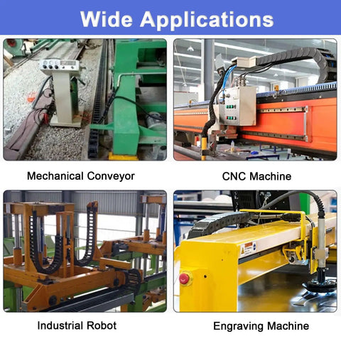 Wide applications of Hella Tough Openable Nylon Cable Drag Chain Slick Flexible Wire Management Carrier For 3D Printers And Cnc Routers.