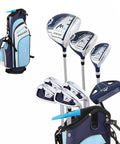 Women's Game-Ready Complete Golf Club Set With Driver, Fairway Wood, Hybrid, 7-PW Irons, Putter, Stand Bag And 3 Headcovers In Blue