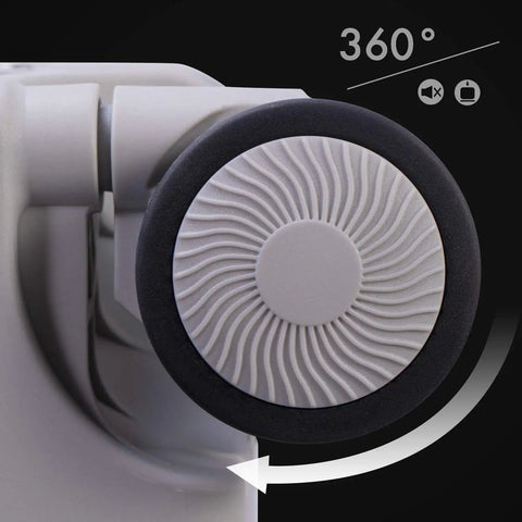 Close-up of 360-degree spinner wheel on All Aluminum Carry On Luggage With TSA Locks Hard Shell Spinner Suitcase