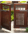 Wooden gate with 12 Inch Slide Bolt Latch Kit Drop Rod Gate Lock For Fence Courtyard And Outdoor Doors Heavy Duty Gate Hardware