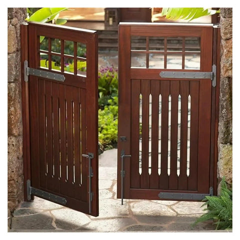 Wooden gate with 12 Inch Slide Bolt Latch Kit Drop Rod Gate Lock For Fence Courtyard And Outdoor Doors Heavy Duty Gate Hardware