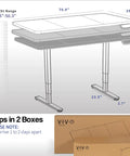 Vivo Black Standing Desk 71 By 36 Inches Electric Height Adjustable Sit Stand Workstation with height range and shipping info.