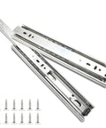 10 Inch Full Extension Ball Bearing Drawer Slides, 1 Pair Side Mount Rails For Dresser Cabinet Kitchen, Silver Finish with screws