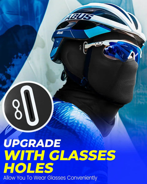 Cooling Balaclava Face Mask With Glasses Holes for Men And Women Stay Cool Summer Ice Silk Fabric for biking in helmet