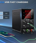 Pro Grade DC Power Supply 30V 10A Adjustable Switching Regulated Bench Lab Unit With 4-Digit LED Display, USB Port Charging