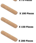 Five Sixteenths By One And A Half Inches Fluted Beechwood Dowel Pins in various pack sizes, kiln dried for joinery
