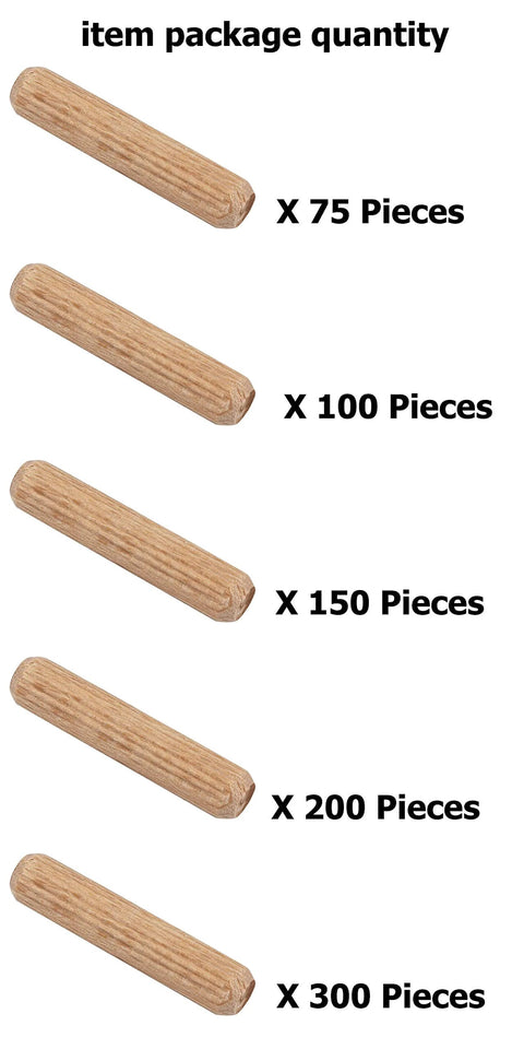 Five Sixteenths By One And A Half Inches Fluted Beechwood Dowel Pins in various pack sizes, kiln dried for joinery
