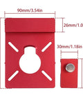 Solid Aluminum Router Guide Rail Adapter With Secure Rail Stop For Fixed Base Trim Routers dimensions 4.96in by 3.54in red metal design