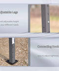 Heavy Duty 10 By 19.2 Ft Pop Up Canopy Tent For Parties And Events adjustable legs and connecting hook details.