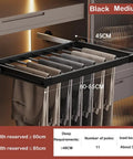 Expandable Closet Organizer With Pull Out Drawers For Pants And Jeans No Fuss Slide Wardrobe Storage, black medium rack holding pants.