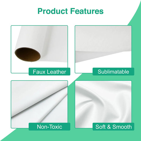 Sublimation Faux Leather Sheets For DIY Crafts With High Transfer Rate Waterproof And Scratch Resistant Leather product features