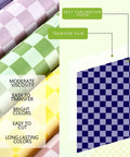 Checkerboard Sublimation Transfer Sheets Set, 12 Sheets 12 By 10 Inches, Colorful Check Pattern Paper for DIY crafts