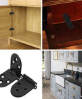 Badass Black Butler Tray Hinges Heavy Duty Folding Flip Top Hardware For Cabinet And Dresser Fix Premium Steel Build with Installed View