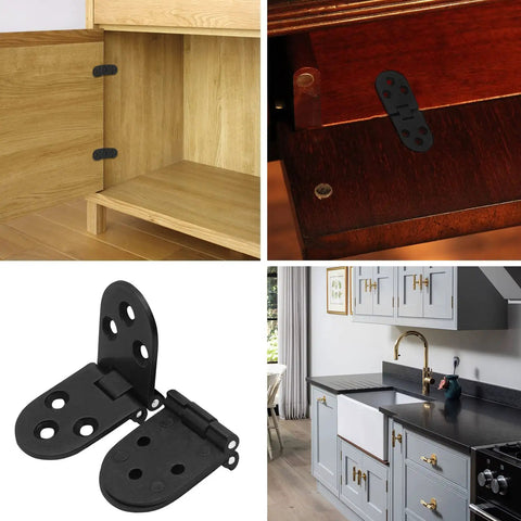 Badass Black Butler Tray Hinges Heavy Duty Folding Flip Top Hardware For Cabinet And Dresser Fix Premium Steel Build with Installed View