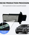 Nissan Infiniti Mass Air Flow Sensor MAF OE Replacement 22680-7S000 Drop In Fit displayed with circuit details and car