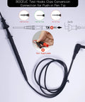 2mm Plug Test Hook Clips Set For Multimeter Probes showing connection and design with push-in pen tip, durable nickel plated.