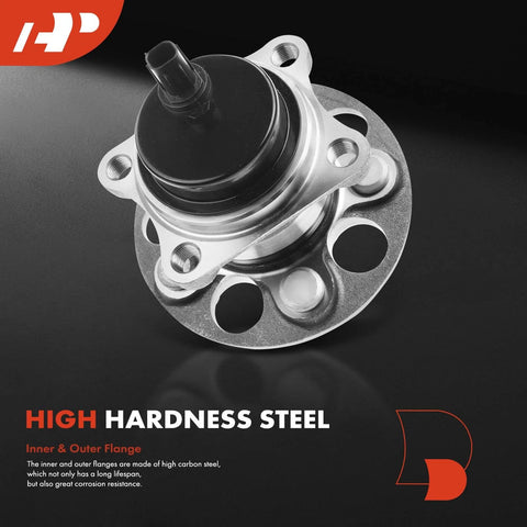 2 Pack Rear Wheel Bearing And Hub Assembly With ABS Fits Toyota Corolla 2019 2023 Prius 2016 2022 Prius Prime 2017 2022 And Lexus Ct200h 2011 2017 5 Lug, high hardness steel, close-up view