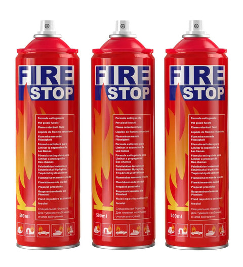 Three Pack Fire Extinguishers For Home, Kitchen, Car, And Boat With Mounting Brackets, Compact Portable ABCK Class Extinguishers
