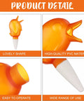 Eight Pack Self Watering Spikes For Plants With 60ml Bird Shape Automatic Watering Globes highlighting details of PVC material and design.
