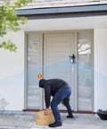 No Drill Doorbell Mount For Ring And Blink Cameras With Three Way Adjustment on door showing package delivery detection