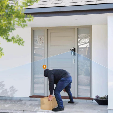 No Drill Doorbell Mount For Ring And Blink Cameras With Three Way Adjustment on door showing package delivery detection