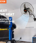 18 Inch Wall Mount Oscillating Fan With 3 Speeds Cranks Out High Velocity Air Up To 4000 CFM for garage, workshop cooling.